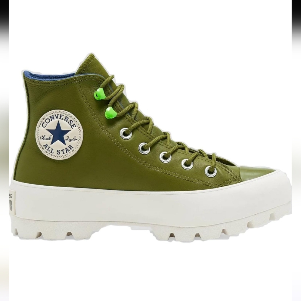 Chuck Taylor All Star Leather Lugged Winter High GTX Dark Moss Women's size 6